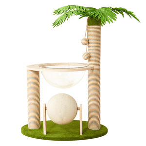 Árbol para Gatos con Forma de Cocotero de 2 Niveles, Estilo Moderno, Ecológico y Duradero, Rascador para Gatos con Hamaca y Área de Juego con Pelotas - Product Image 5