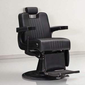 Sillón de Barbería Clásico, Silla de Salón de Belleza, Respaldo Reclinable, Altura Ajustable, Cuero PU, Rotación de 360 Grados - Product Image 3