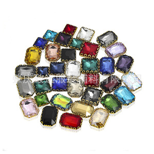 Cristales Rectangulares de Vidrio con 12 Facetas, Colores Mixtos, Base Plana, Accesorios de Joyería DIY para Ropa y Zapatos - Product Image 1