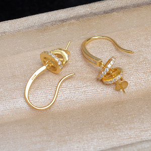 ต่างหูเงินแท้ S925 รุ่น JG6021 ของซองฮเยกยอง พร้อมอุปกรณ์ DIY ใช้ได้สองแบบ ประดับเพชรซิคอน 8-10 มม. พร้อมฐานเปล่าสำหรับใส่ไข่มุก - Product Image 3