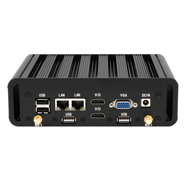 Hidon Fanless Industrial Mini PC with Intel I5-7200U, 16GB RAM + 256GB SSD, Dual LAN & COM, IP51 Rugged, Windows/Linux Support