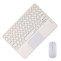 Çin Toptan Satış 10 inç Klavye Retro Yuvarlak Tuşlu Dokunmatik Mouse Seti Windows IOS Android Tablet Akıllı Telefonlar için