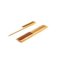 Peigne en plastique doré à queue de rat avec logo personnalisé, antistatique, à dents larges, pour la coiffure, outil de coiffure pour salon de coiffure, ensemble de peignes