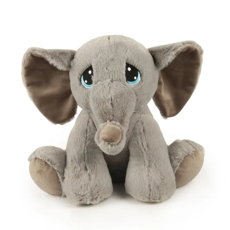 BSCI Factory High Quality Custom Peluche Stuffed Animal Plush Gray Elephant Toy For Kids Gifts