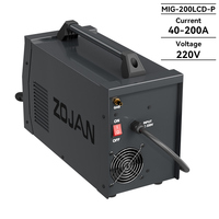 Nouvelle machine à souder MIG à inverseur numérique IGBT ZOJAN 4,3 KW/7,7 KW, 200 A, sans gaz, fil de 0,8 mm, portable, facile à utiliser, multifonctionnelle