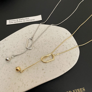 Женское колье из нержавеющей стали, 18-каратное золото, элегантная Длинная цепочка-свитер с бисером, ювелирное 2024 - Product Image 4