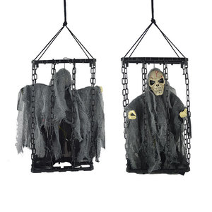 Belle Halloween Terreur Décorations Cage Suspendue Fantôme Prison Cage Squelette Glowing Fantôme Appelé Zombie Événement Fête Fournitures - Product Image 5