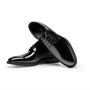 New Genuine Leather Men's Oxford <b>Shoes</b> Pearl Leather Trim Waterproof <b>Height</b> <b>Increasing</b> Lace-up Closure Suitable for Formal Wear. - Product Image 1
