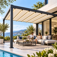 Pergola extérieure en PVC motorisée, auvent rétractable, imperméable, pour piscine, jardin, cour
