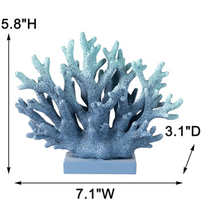 Estatua de Coral de Resina Blanca y Azul Personalizada, Decoraciones Náuticas <span class=keywords><strong>para</strong></span> el Hogar, Adorno <span class=keywords><strong>para</strong></span> Gabinete, Estante o Mesa con Temática de Playa/ Costa/Océano - Product Image 2