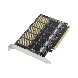 Sunweit PCIe 5端口M2键B SATA3.0扩展卡SSD JMB585 PCIe SATA M.2 NVME PCIe转换器卡
