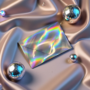 Enveloppes <span class=keywords><strong>Euro</strong></span> à rabat holographiques arc-en-ciel de taille personnalisée avec logo imprimé - Product Image 3