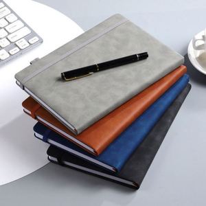 Minimalist A5 Hardcover <b>Diary</b> 100 Sheet Student Business Notebook Durable Elastic Band Made PU Leather Various Including A6 <b>A4</b> - Product Image 2
