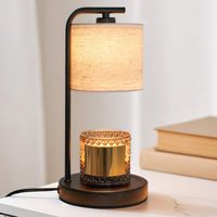 Nouvelle Lampe Chauffe-Bougie en Verre Noire Sans Flamme pour Aromathérapie avec Lumière LED Réglable, Style Américain, Lampe de Chevet pour Chambre