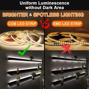 Sxzm độ sáng cao miễn phí-cắt fcob <span class=keywords><strong>LED</strong></span> Strip ánh sáng, 24V/12V DC, 8 mét chiều rộng, ra 90 +, Dimmable, linh hoạt mini-cut 528led Fob <span class=keywords><strong>COB</strong></span> <span class=keywords><strong>LED</strong></span> - Product Image 5