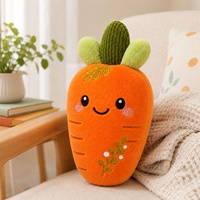 Juguete de Peluche Suave Personalizado de Zanahoria, Adorable Muñeco de Peluche Bordado de Vegetales para Regalos Infantiles, Venta Caliente, Fábrica OEM ODM
