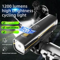 Lampe de vélo LED haute luminosité à énergie solaire, phare avant, batterie 1200mAh, étanche IPX5, 6 modes, pour enfants, VTT et route