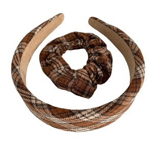 Diadema Retro Versátil a Cuadros de Ala Ancha para Mujer, Estilo Preppy, Dulce y Elegante, para Frente Alto, de Tela, para Boda - Product Image 5