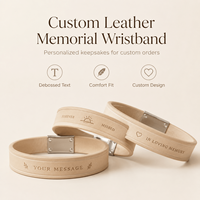 Bracelet en cuir personnalisé pour commémoration, gravure de nom sur mesure, bracelet de poignet unisexe pour hommes et femmes, cadeau en gros