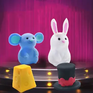 2021 הכי חדש חידוש TPR צעצועים לסחוט כובע גבינת ארנב עכבר קסם בעלי החיים מסתור צעצועי רטוב Flip לקשקש צעצועים