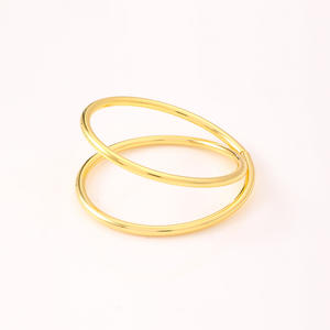 Anillo de Servilleta de Metal Dorado de Doble Capa, Personalizado al por Mayor, Económico, Redondo, Recuerdos de Boda, Anillo de Servilleta Dorado - Product Image 1