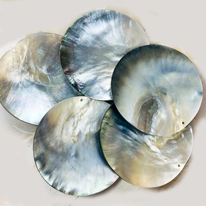 60mm kích thước lớn màu đen mẹ của hạt ngọc trai quyến rũ tự nhiên Vỏ đĩa mặt dây chuyền cho đồ trang sức làm DIY bông tai vòng cổ - Product Image 5