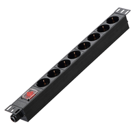 PDU intelligent vertical universel 1U 19 pouces, multiprise 16A Europe Allemagne 6/8/12 voies avec protection contre les surtensions