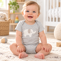 Promo Panas MengWu Setelan Bodysuit Bayi Lengan Pendek Unisex Bahan Campuran Katun, Romper Musim Panas Bayi Baru Lahir Multi Pack Kancing Jepret Lucu