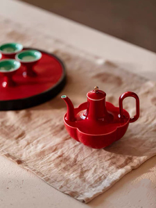 Service à thé en porcelaine Imperial Red Moon Palace - Écologique et durable - Cadeau traditionnel chinois pour mariage et fêtes - Product Image 5