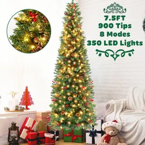 OurWarm 7ft/210cm 1400 Pcs Branches Arboles De Navidad Natale Flocked Christmas Tree For Xmas Party