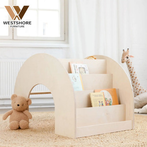 Preschool Montessori Arch Tunnel Bookshelf Daycare Furniture Kindergarten Wooden Reading Nook Nursery Open Storage Library <strong>Unit</strong> - Product Image 1