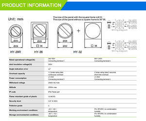 <span class=keywords><strong>Indicador</strong></span> de Posición de Interruptor de Desconexión de Doble Color AC/DC HEYI/ASCT HY-29R de 29 mm, 24-60 V/90-240 V, <span class=keywords><strong>Indicador</strong></span> de Posición de Interruptor de Aislamiento - Product Image 3