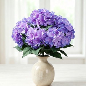 Ramos <span class=keywords><strong>de</strong></span> Hortensias Artificiales Realistas <span class=keywords><strong>de</strong></span> 5 Cabezas, Color Blanco y Verde, para Graduación, Pascua, <span class=keywords><strong>Bodas</strong></span>, Hogar, Fiestas, Mesa, Jardín, Venta al Por Mayor - Product Image 6
