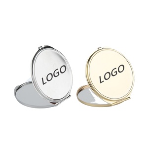 New Ultra Thin Portable Travel Daily 1X/2X <strong>Magnifying</strong> Glass Round Sliver Gold Compact Makeup Folding Round Metal <strong>Mirrors</strong> - Product Image 1