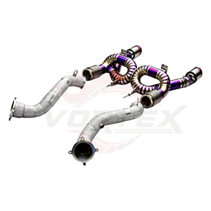 Vortex Titanium Full Exhaust System & Heat Shield Front Pipes for McLaren 720S 4.0L V8 Biturbo Racing Straight X-Pipe <b>Kit</b> - Product Image 2
