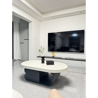 Table basse de style crème pour salon, maison, petit appartement, bois, biscuit, luxe léger, haut de gamme, nouveauté 2025