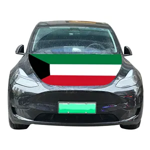 Capa de capô de carro Kuwait 120x150cm bandeira, resistente ao desgaste e durável, capa de capô de carro acessível