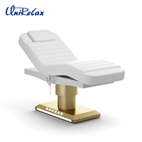 Table de massage électrique moderne pliable pour soins du visage, lit de spa réglable en cuir PU avec lumière LED et télécommande au pied, mobilier de salon 3