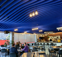 Panel Akustik PET Felt Berbentuk Awan Kotak-Kotak untuk Restoran |   Modern Minimalis NRC 0.85+ Peredam Suara Ramah Lingkungan