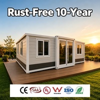 Estudio de Jardín Prefabricado Expandible, Casa Contenedor Expandible de 20 pies con Revestimiento de Madera, Plataforma Modular para Patio Trasero