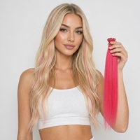 Perruques en cheveux humains naturels couleur rose personnalisée, extensions de cheveux à pointe en U, directement de l'usine, pour les créatifs et les passionnés de mode