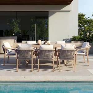 Vente en gros en bois d'usine française Vente directe de mobilier de jardin, de patio, de salle à <span class=keywords><strong>manger</strong></span> Tables et chaises de salle à <span class=keywords><strong>manger</strong></span> d'extérieur en <span class=keywords><strong>teck</strong></span> - Product Image 1