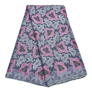 Nigeriani scher Baumwoll spitzens toff Swiss Voile Lace Hochwertige afrikanische Steine Baumwolle für Damen Brautkleider - Product Image 3