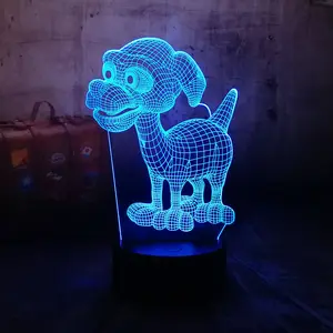 Großhandel led-leuchten hund design-Mode Jungen und Mädchen Weihnachts geschenke Tisch Schreibtisch Lampe Hunde Modernes Design USB Touch 7 Farben Ändern 3D LED Lampe Nachtlicht