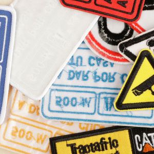 New Iron on Twill Embroidered Road Sign No Parking Patch for <b>Hat</b> Hoodies <b>Bag</b> Decoration - Product Image 2