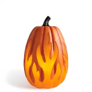 Halloween LED Flame Lighted Pumpkins Fire Light Jack-o-lantern Atmosphere Decoration