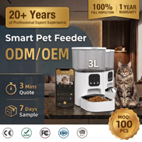 Distributeur automatique intelligent pour chats OEM, moderne, alimenté par batterie, avec caméra vidéo WiFi 3L, application Bluetooth 5G, télécommande, durable, en acier inoxydable