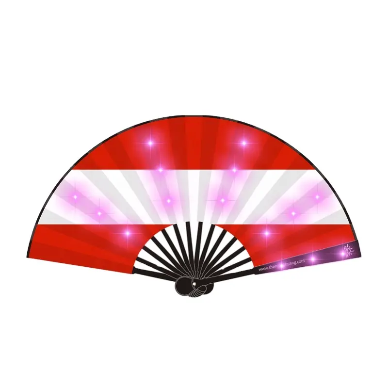 Promotion Theme And ABS Material Blinking Personalized Silk Folding Fan