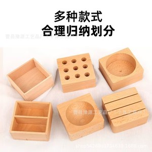 Beech Wood Desktop Storage <b>Box</b> <b>Pen</b> Holder Creative Organizer Office Desk Set - Product Image 4