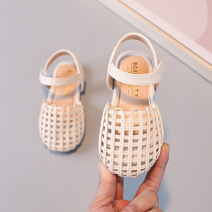 Sandali da bambina 2026 con punta chiusa, intrecciati e traforati, stile principessa, antiscivolo, anti-calcio, con suola morbida - Product Image 6